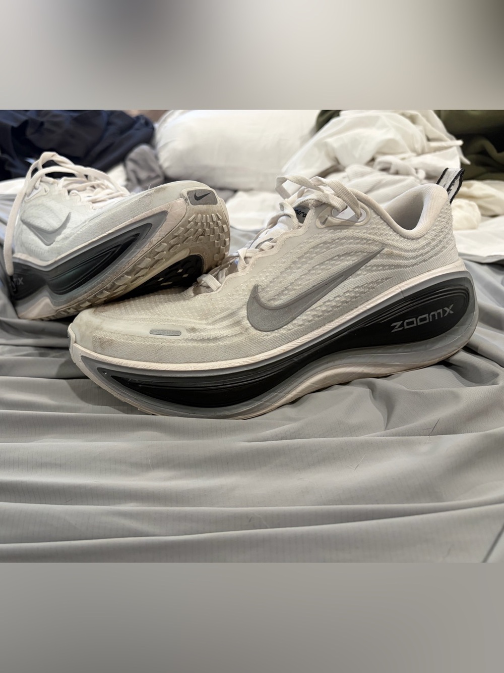 Nike White and Black ZoomX Cushioned Running Sneakers
